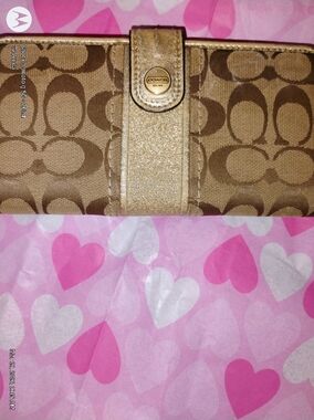 Coach Signature Jacquard Wallet in Bronze